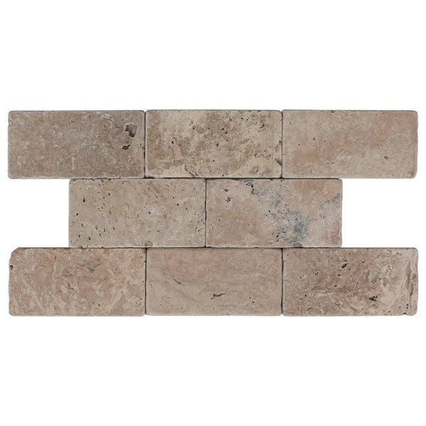 Walnut Tumbled Travertine Floor Tiles - Rustic Mediterranean