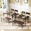 Industrial Style Rectangular Kitchen Table with Bench and Chairs by LJGDeals