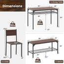 Industrial Style Rectangular Kitchen Table with Bench and Chairs by LJGDeals