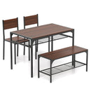 Industrial Style Rectangular Kitchen Table with Bench and Chairs by LJGDeals