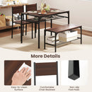Industrial Style Rectangular Kitchen Table with Bench and Chairs by LJGDeals