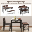 Industrial Style Rectangular Kitchen Table with Bench and Chairs by LJGDeals