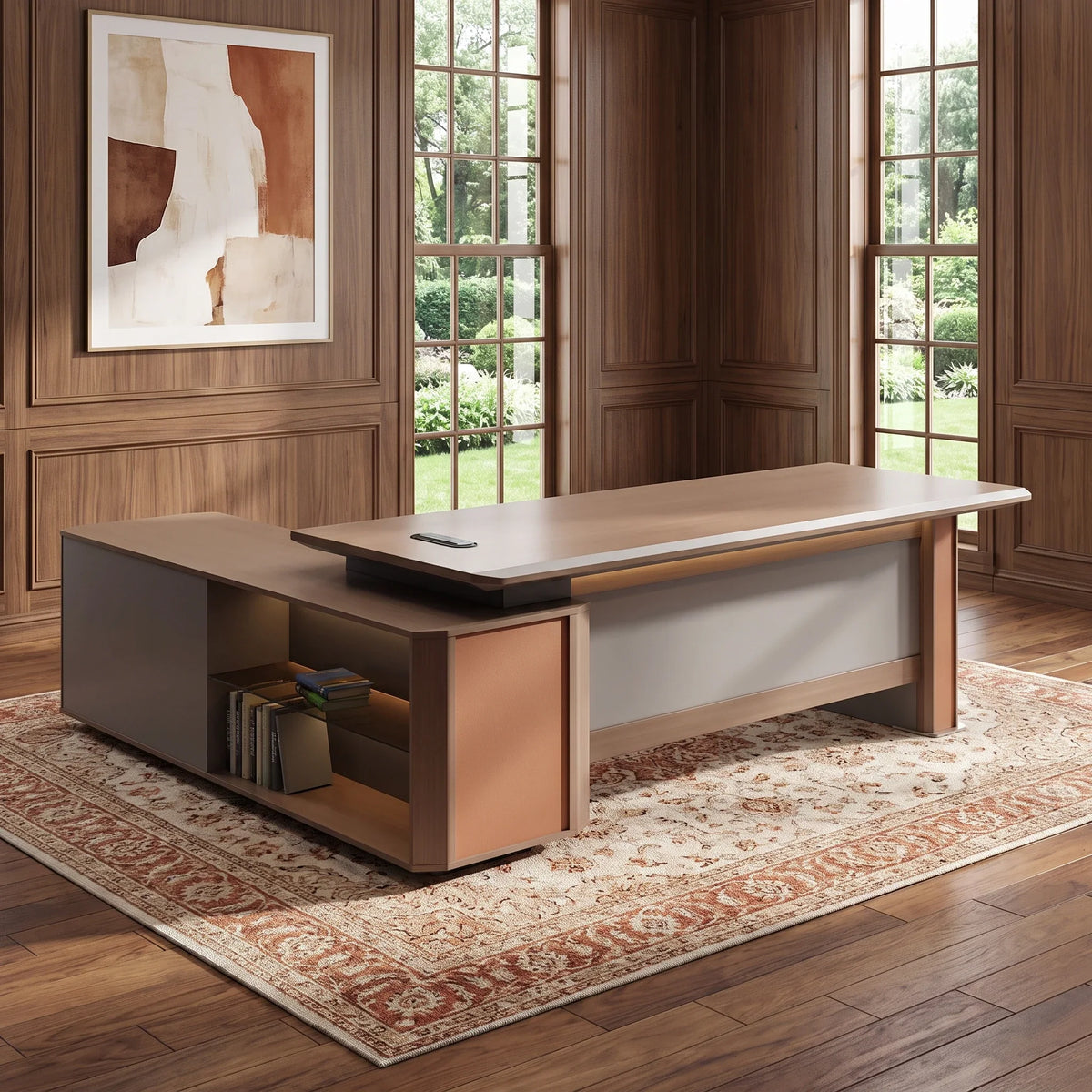 Walsh · Modern L-Shaped Executive Desk, installed in a room