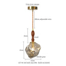 GobekUsa Cracked Glass LED Pendant Light for Cafe Bar Kitchen Living Room