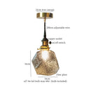 GobekUsa Cracked Glass LED Pendant Light for Cafe Bar Kitchen Living Room