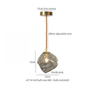 GobekUsa Cracked Glass LED Pendant Light for Cafe Bar Kitchen Living Room