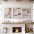 Wabi Sabi Line Art Set of 3 Prints. Earth Tones Landscape by Wall Art Set