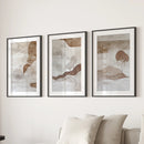 Wabi Sabi Line Art Set of 3 Prints. Earth Tones Landscape by Wall Art Set