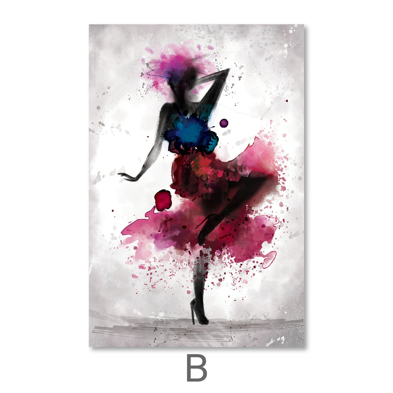 Watercolor Ballerina Canvas