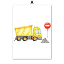 Watercolor emergency vehicle canvas print set nursery wall decor by Decorbites