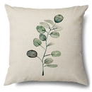 Watercolor green leaves decorative pillow case set living room cotton by Decorbites