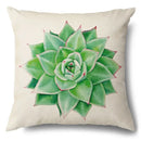 Watercolor green leaves decorative pillow case set living room cotton by Decorbites