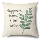 Watercolor green leaves decorative pillow case set living room cotton by Decorbites