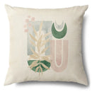 Watercolor green leaves decorative pillow case set living room cotton by Decorbites