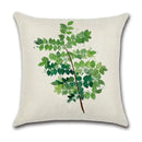 Watercolor green leaves decorative pillow case set living room cotton by Decorbites