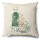 Watercolor green leaves decorative pillow case set living room cotton by Decorbites