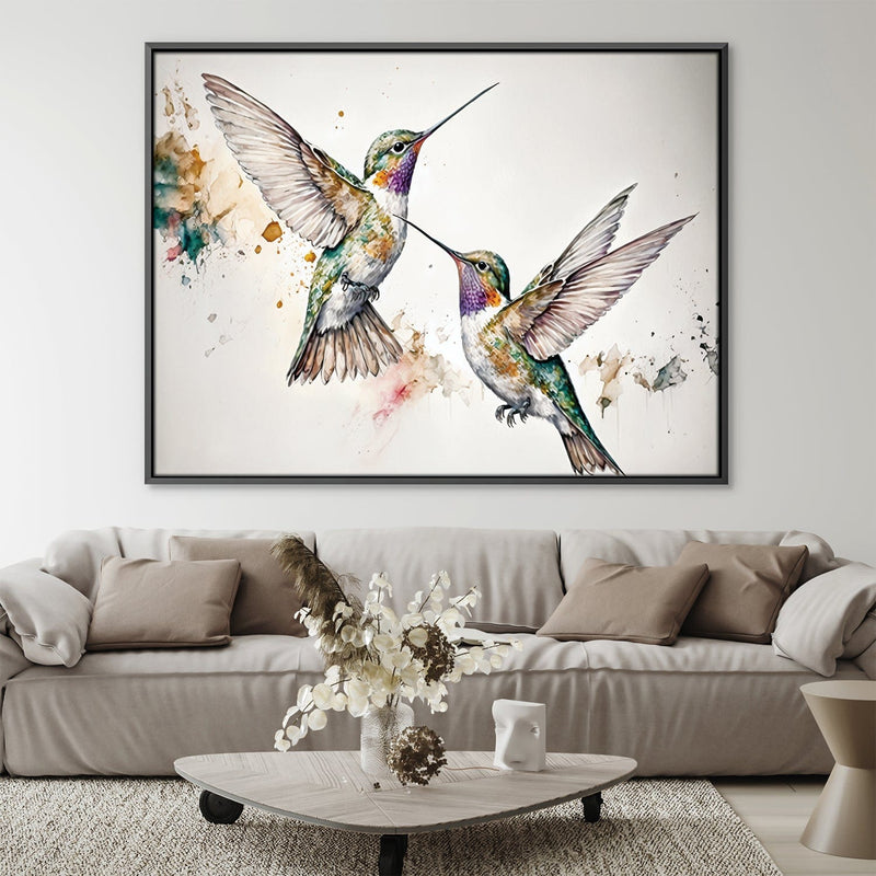 Watercolor Hummingbirds Canvas