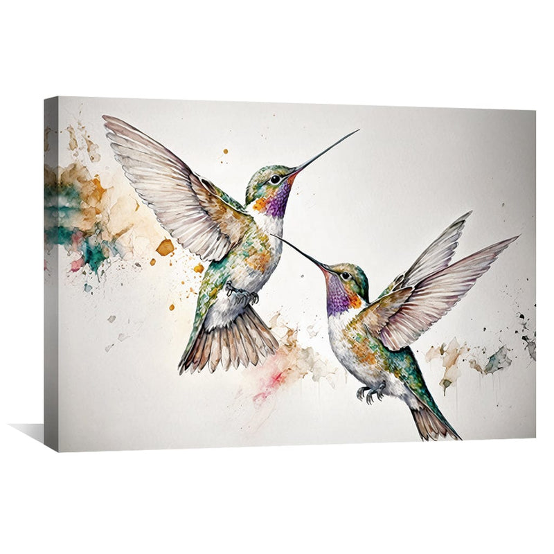 Watercolor Hummingbirds Canvas