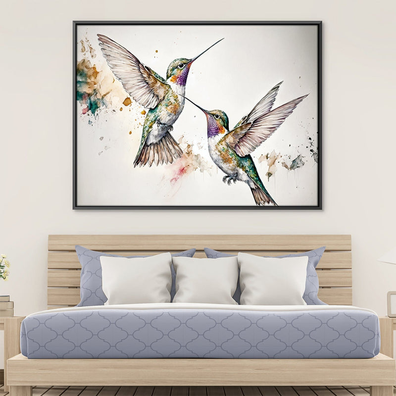 Watercolor Hummingbirds Canvas