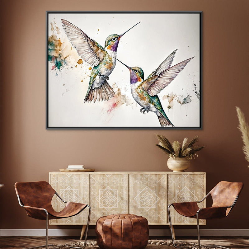 Watercolor Hummingbirds Canvas