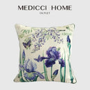 GobekUsa Iris Flowers Butterfly Purple Watercolor Pillow Case 45x45cm