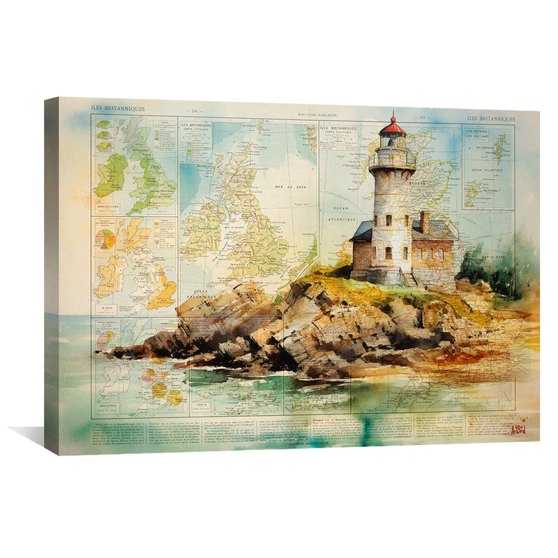 Watercolor Lighthouse Canvas