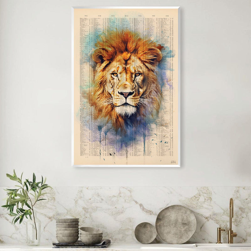 Watercolor Lion Portrait Canvas