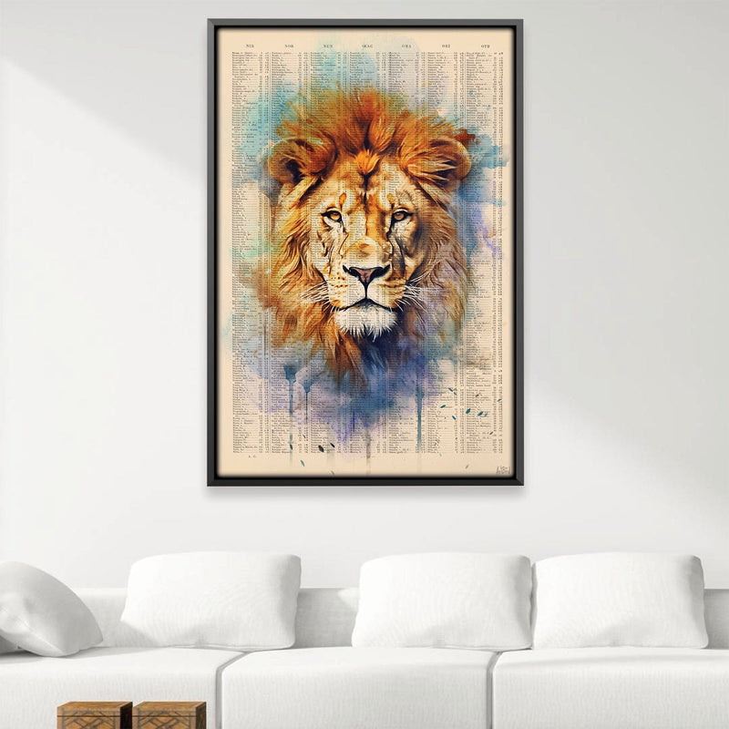 Watercolor Lion Portrait Canvas