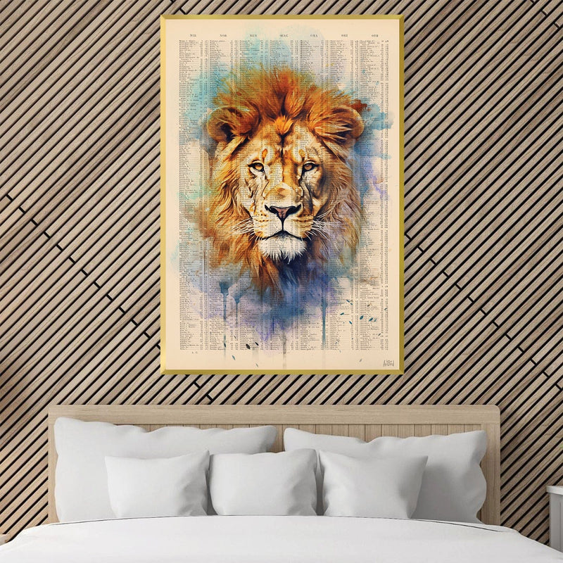 Watercolor Lion Portrait Canvas