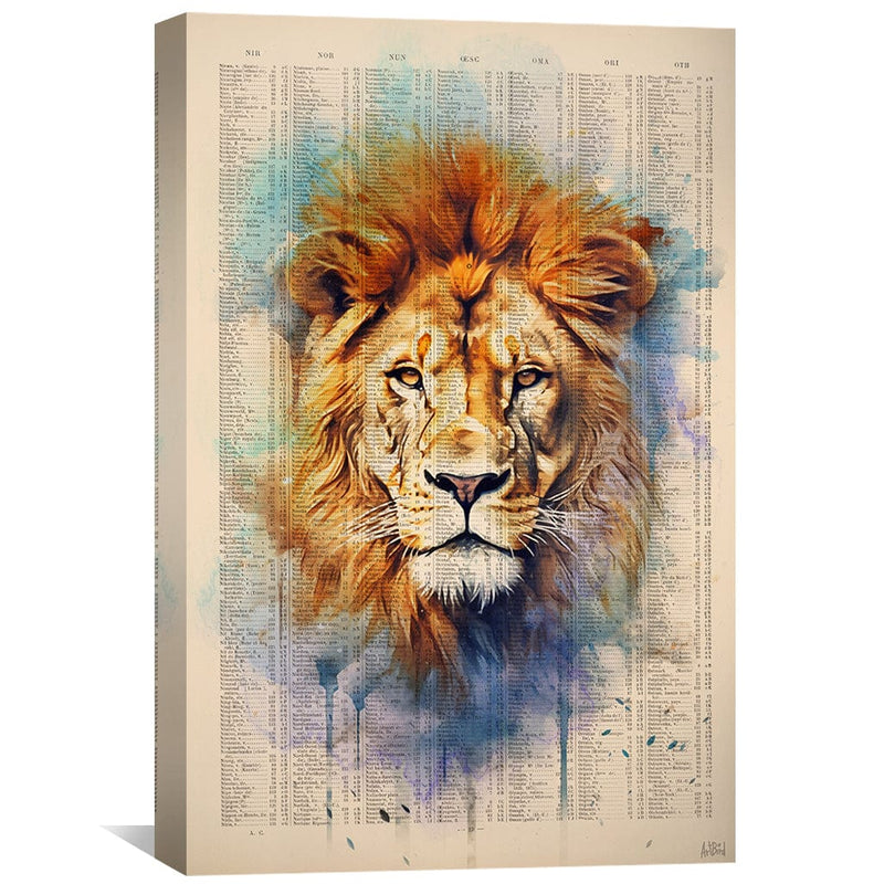 Watercolor Lion Portrait Canvas