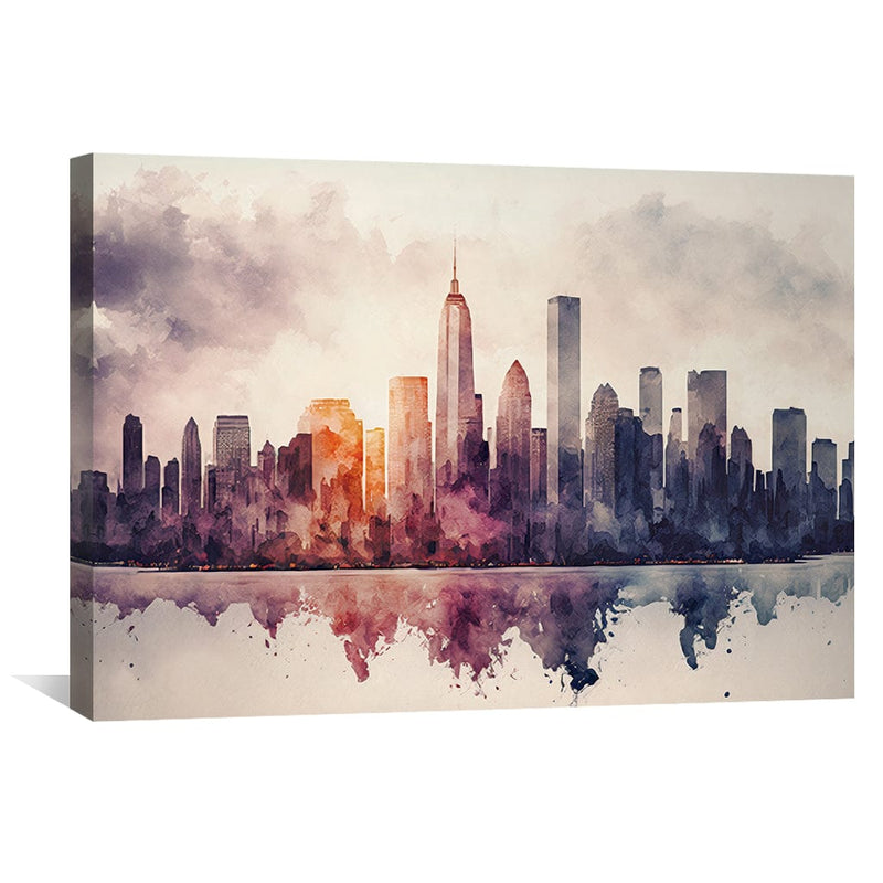 Watercolor Skylines Canvas