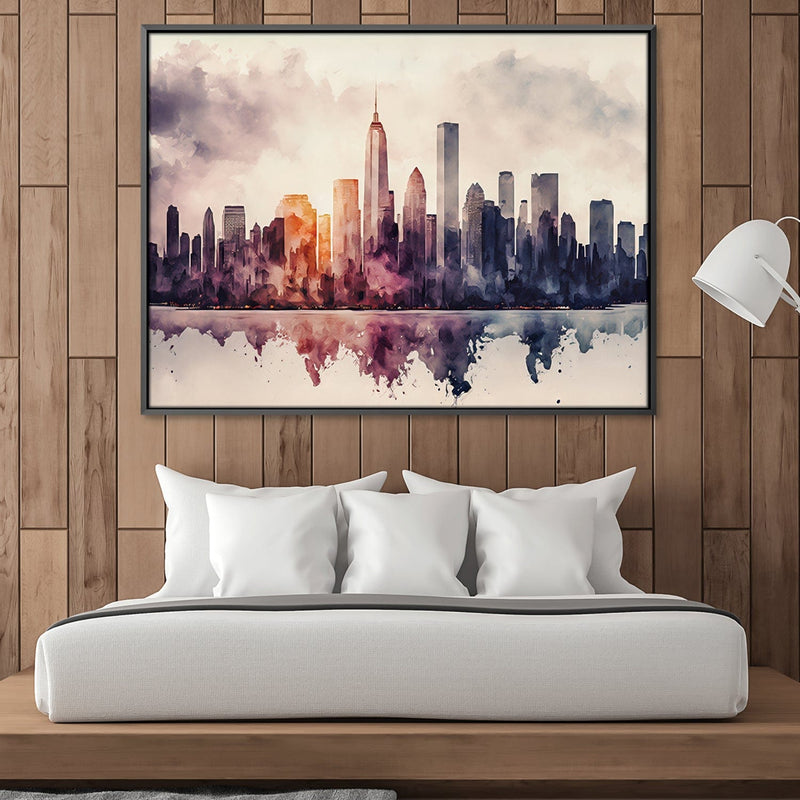 Watercolor Skylines Canvas