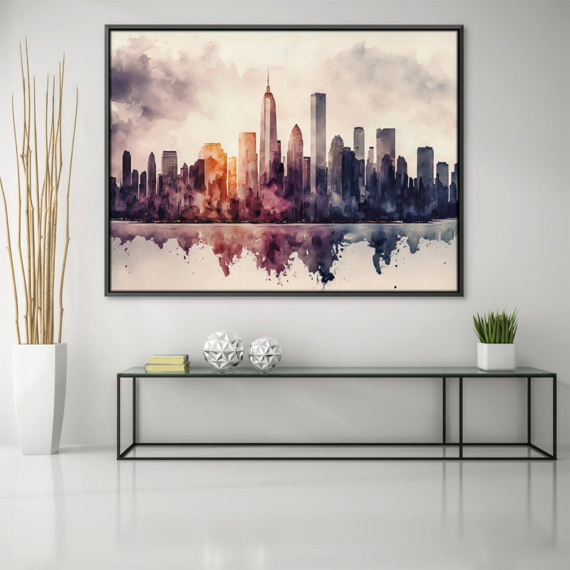 Watercolor Skylines Canvas