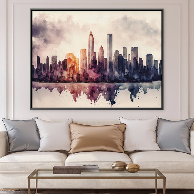 Watercolor Skylines Canvas