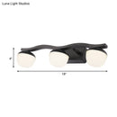 GobekUsa Wave Design Black Acrylic 3-Head Vanity Lamp for Contemporary Bedroom Wall Lighting
