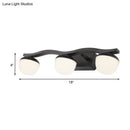 GobekUsa Wave Design Black Acrylic 3-Head Vanity Lamp for Contemporary Bedroom Wall Lighting