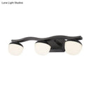 GobekUsa Wave Design Black Acrylic 3-Head Vanity Lamp for Contemporary Bedroom Wall Lighting