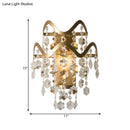 GobekUsa Wave Sconce Light - Gold Wall Mount with Flower Crystal/Shell Accent