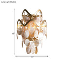 GobekUsa Wave Sconce Light - Gold Wall Mount with Flower Crystal/Shell Accent