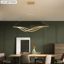GobekUsa Wave-shaped Metal LED Island Light Fixture: Minimalist Hanging Lamp for Dining Room