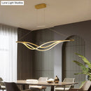 GobekUsa Wave-shaped Metal LED Island Light Fixture: Minimalist Hanging Lamp for Dining Room