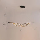 GobekUsa Wave-shaped Metal LED Island Light Fixture: Minimalist Hanging Lamp for Dining Room