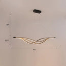 GobekUsa Wave-shaped Metal LED Island Light Fixture: Minimalist Hanging Lamp for Dining Room