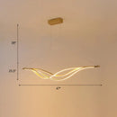 GobekUsa Wave-shaped Metal LED Island Light Fixture: Minimalist Hanging Lamp for Dining Room