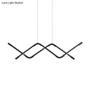 GobekUsa Waved LED Island Dining Room Light in Minimalist Acrylic Design - Black