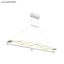GobekUsa Wavy Line Minimalist Acrylic LED Island Pendant Light with Warm/White Glow