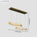 GobekUsa Wavy Prismatic Crystal LED Pendant Lamp for Restaurants in Brass Finish