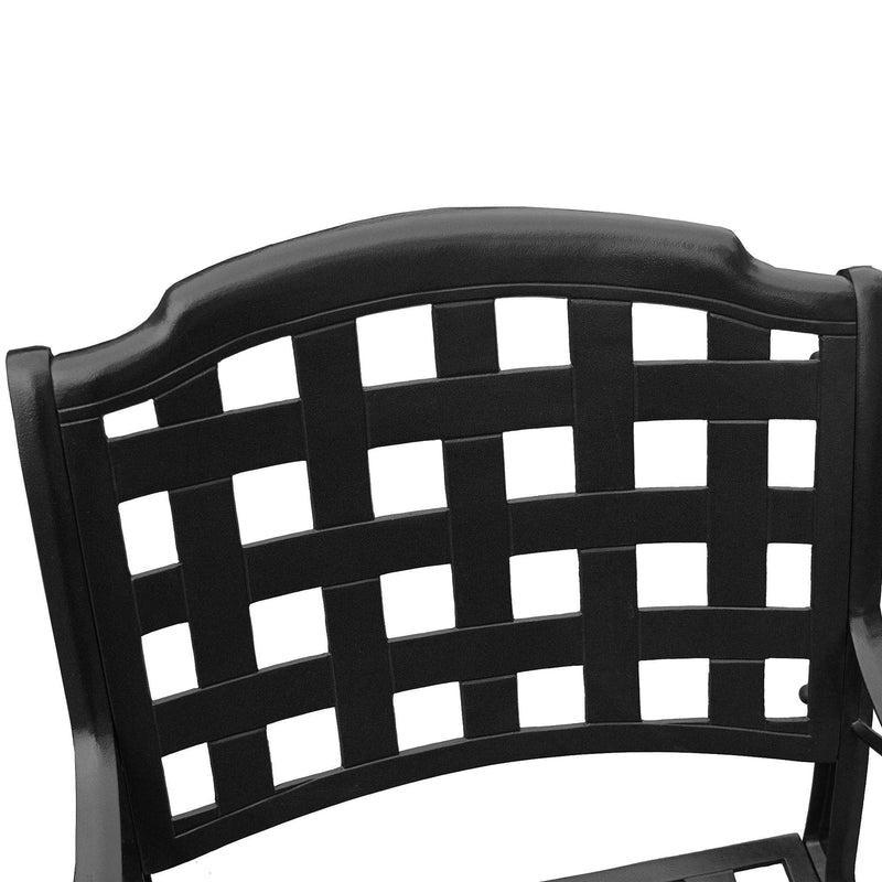 Aluminum 9pc Rectangular Patio Dining Set, Lazy Susans, Eight Chairs