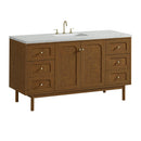 James Martin Laurent 60" Dual Mount Single Bathroom Vanity, Honey Oak