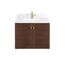 James Martin Amberly 30" Dual Mount Single Bathroom Vanity, Mid-Century Walnut